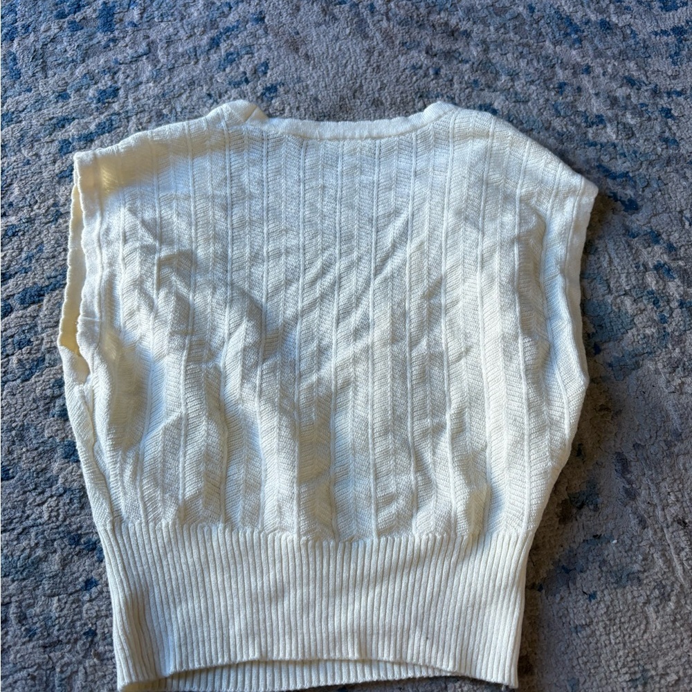 Free People Ivory Cable Knit Cropped Tank - Picture 4 of 4